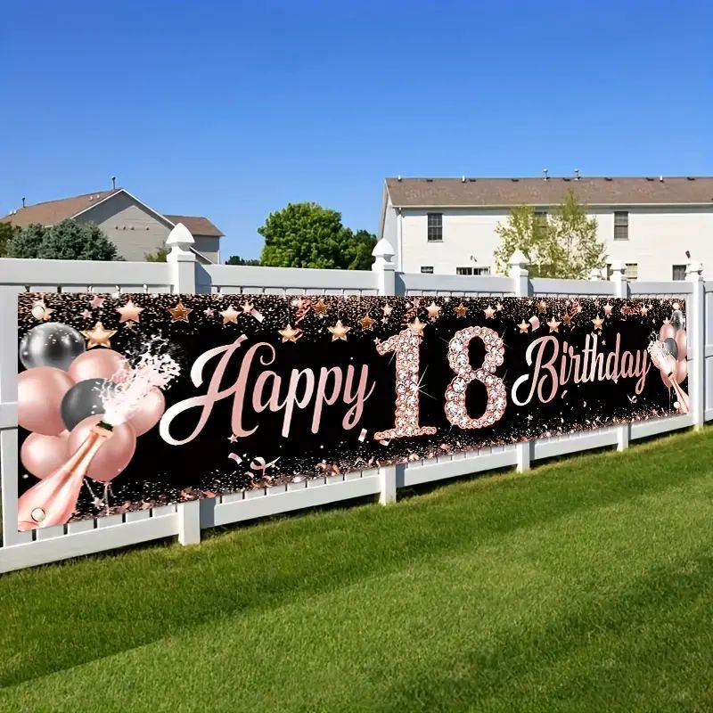 Party Banner Gold - Striscione per il 18° Compleanno, Decorazioni