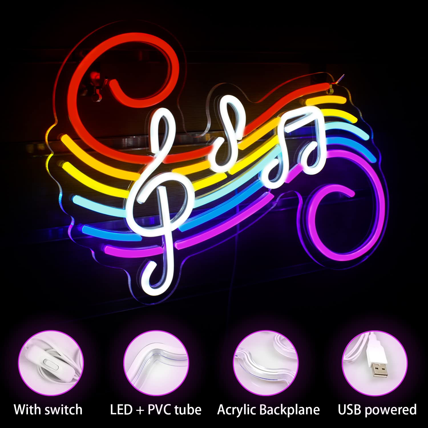 Insegna al Neon con Note Music - Neon Sign Party recensione e prezzo
