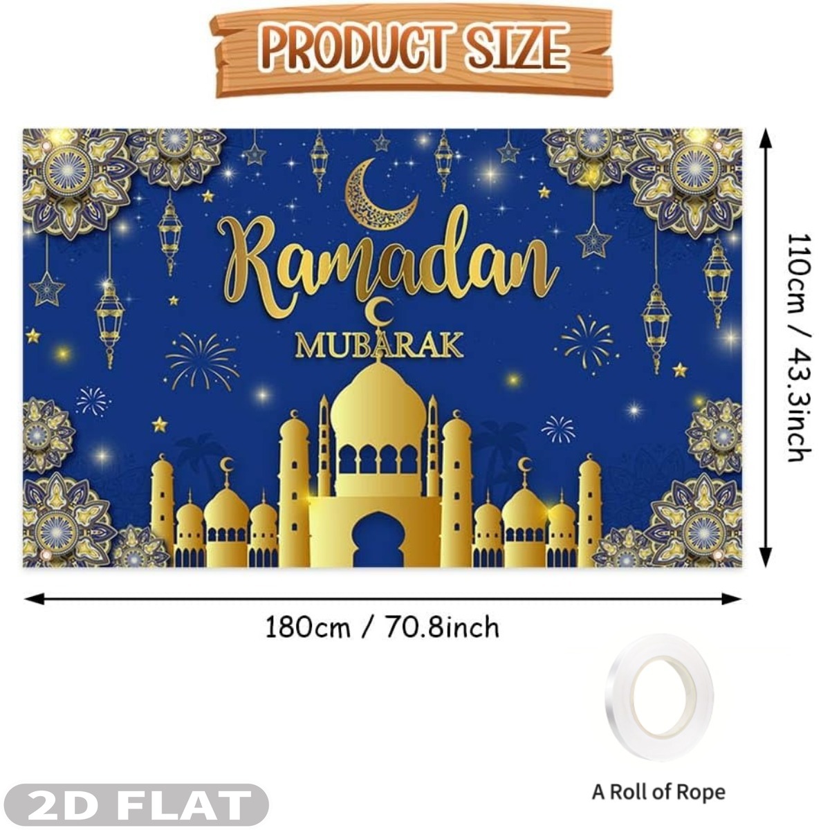 Fondali festivi Ramadan Mubara - Party Banner Gold recensione e prezzo